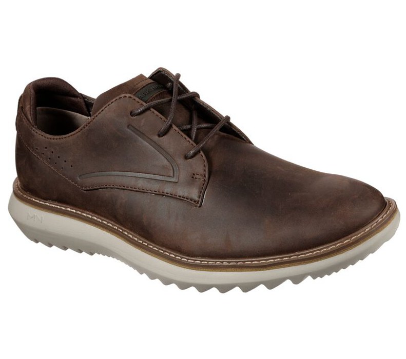 Skechers Mako - Bixby - Mens Lace Up Shoes Brown [AU-QA1758]